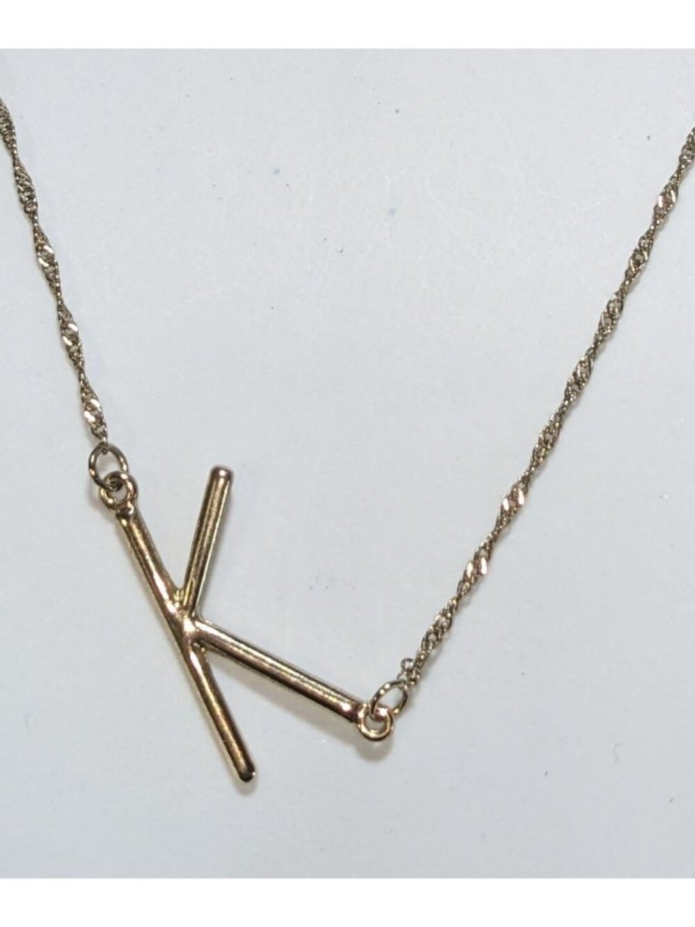 Silver Initial K Necklace Minimalist Letter Pendant Dainty Monogram Jewelry